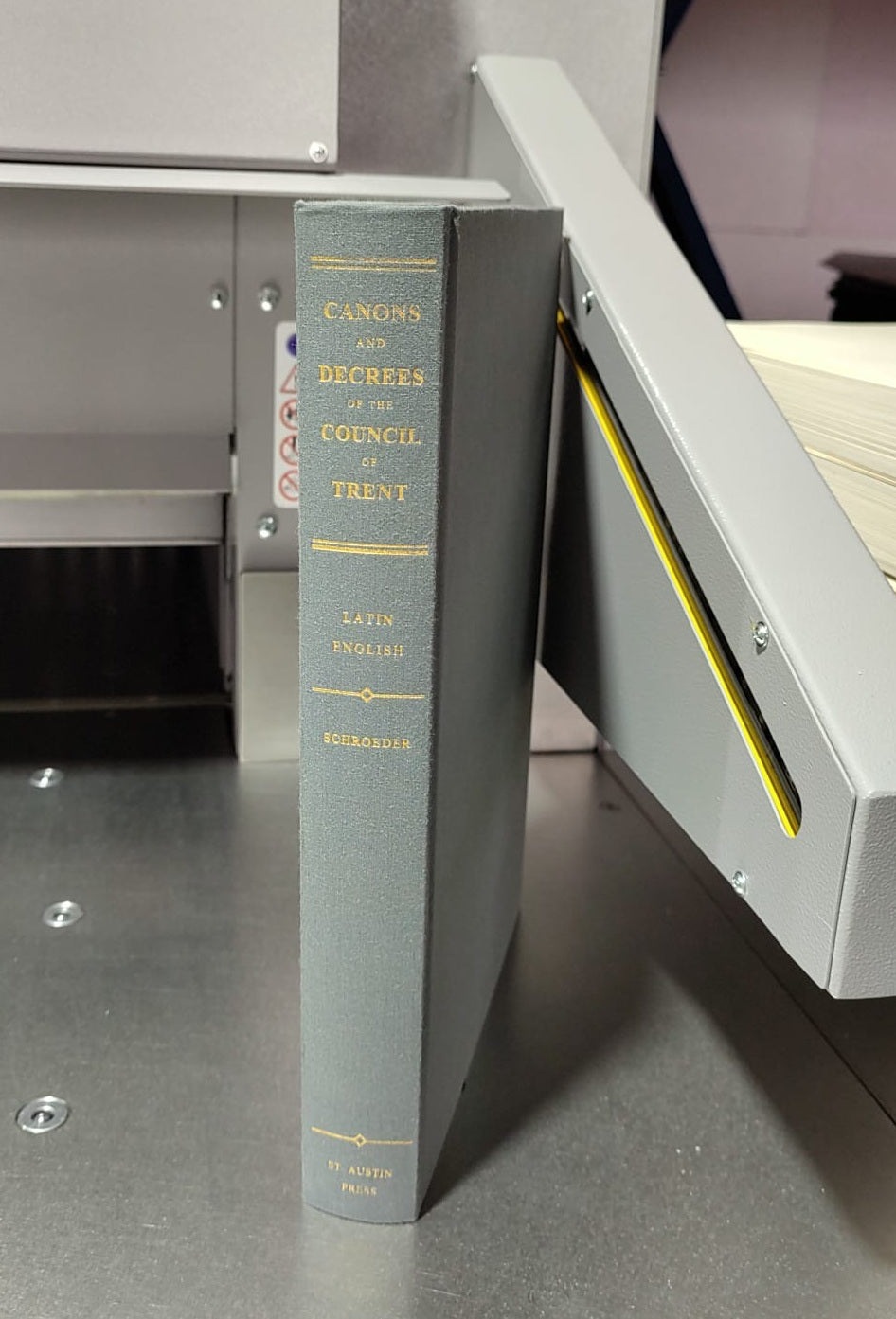 Canons and Decrees of the Council of Trent: blue-grey cloth spine with gilt lettering