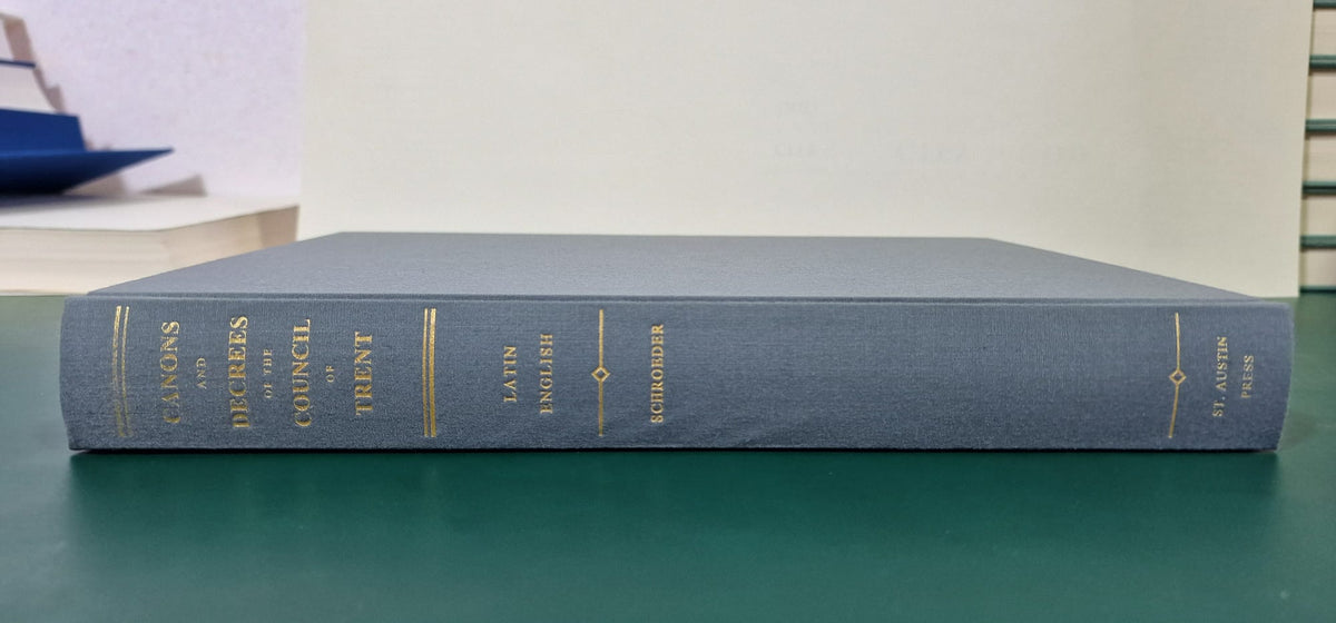 Spine of Canons and Decrees of the Council of Trent, blue cloth with gilt title
